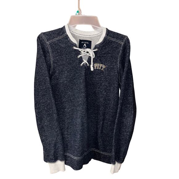 Antigua women’s Pittsburgh Pitt Panthers lace up 100% cotton sweatshirt (small) - Picture 1 of 5